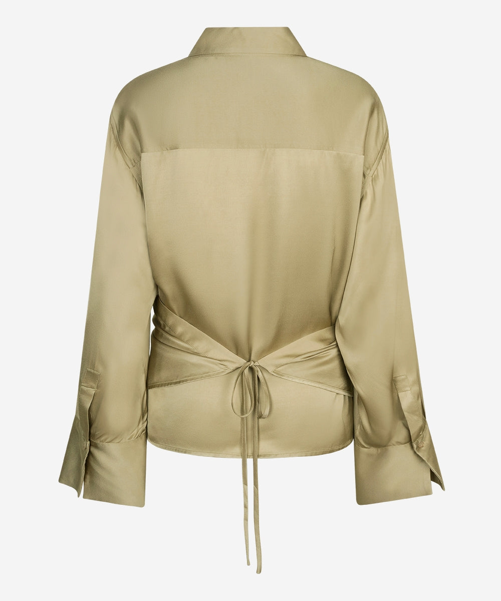 Tatum Satin | Elm Green