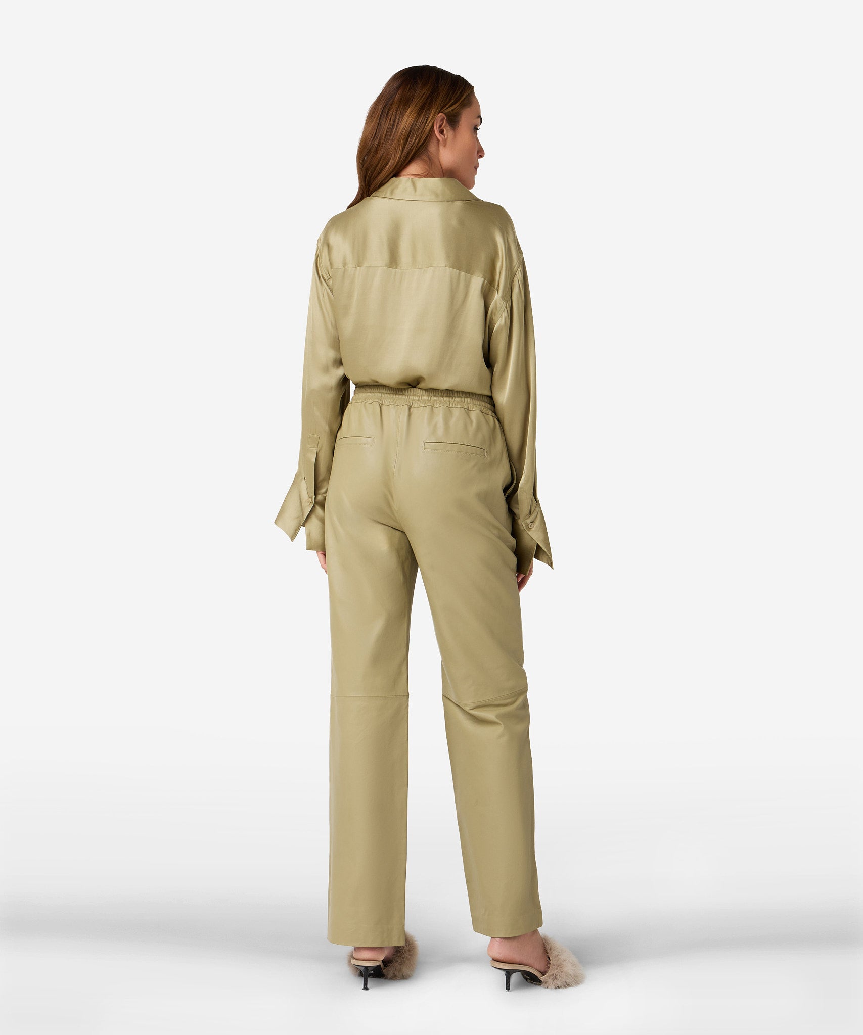 Tatum Satin | Elm Green